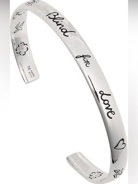 Gucci Sterling Silver ‘Blind for Love’ Cuff Bracelet